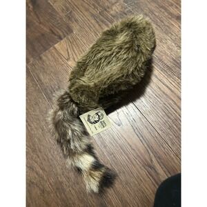 Dany Boone Coonskin Cap Fur Tail Men's Large Handcrafted USA